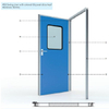 Swing door with colored gi panel
