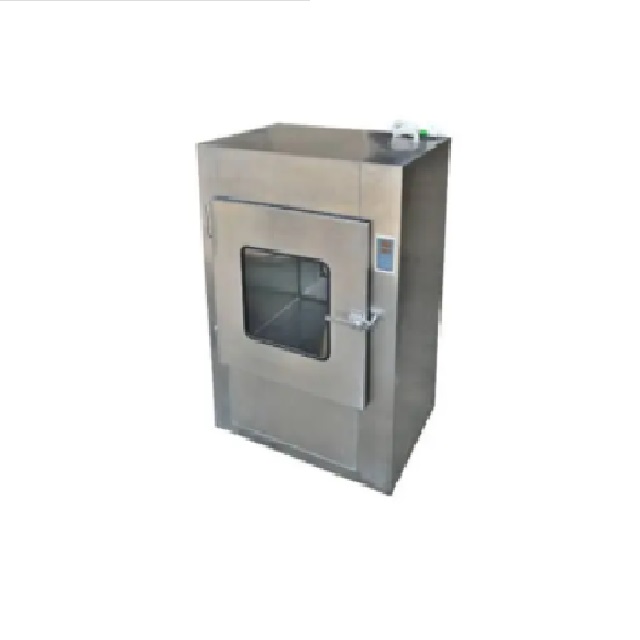 Clean room mechanical pass box with laminar flow