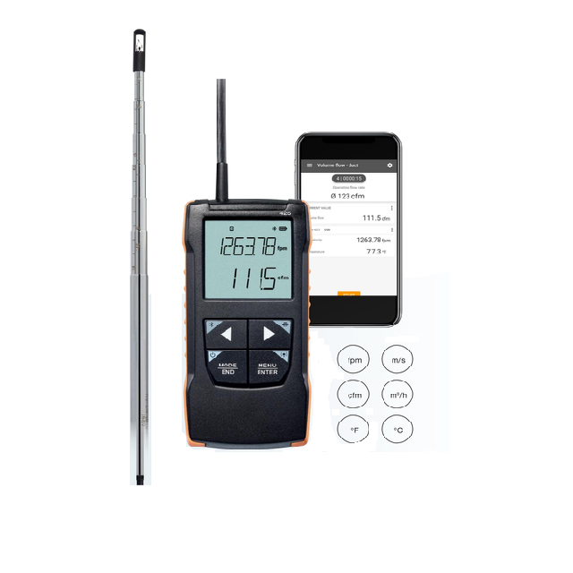 TJ-425 Thermal anemometer digital wire anemometer with app connection
