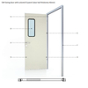 Swing door with colored gi panel